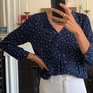 Madewell silk long sleeved top